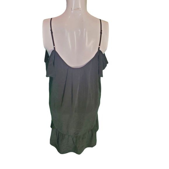 Joie Anthropologie Black Silk Mini Dress Ruffle Boho Dress Sz S - Picture 4 of 6